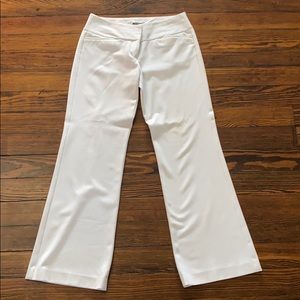 Express Editor Wide Leg White Slacks